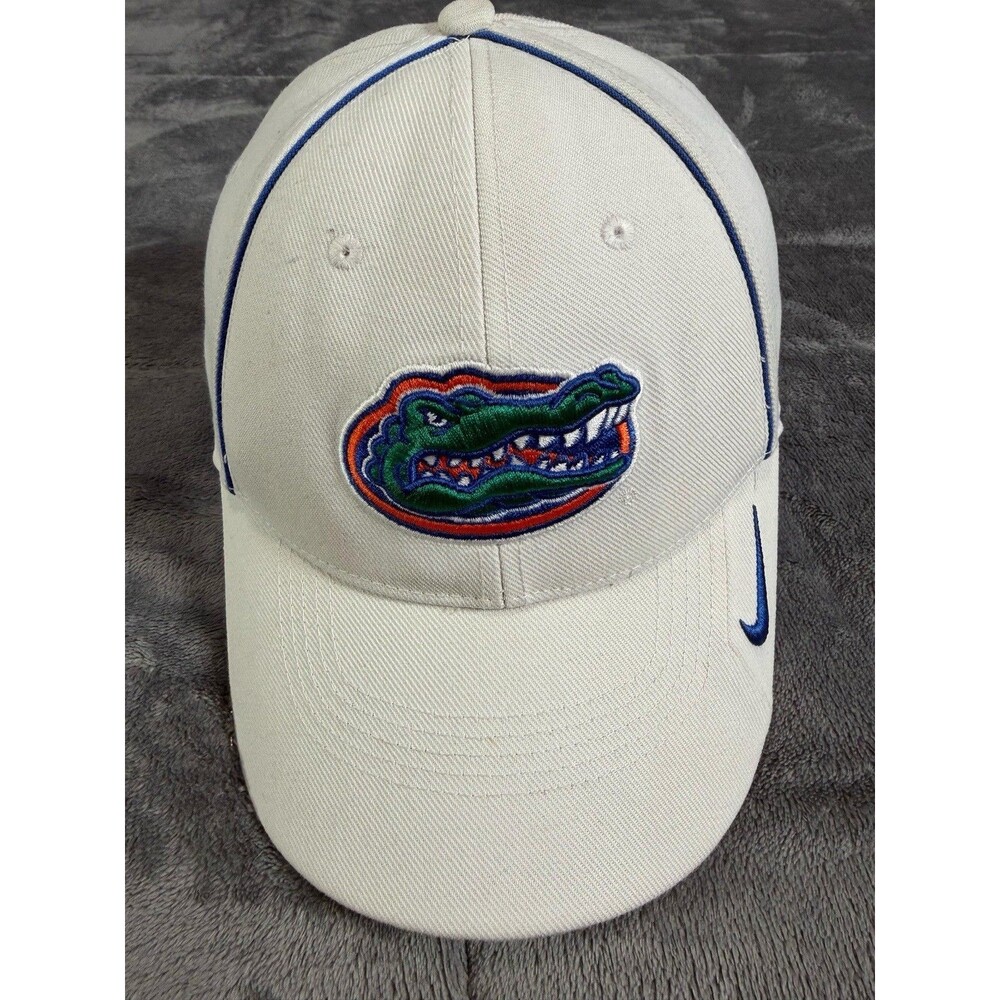 Florida Gators Nike Hat Legacy 91 Dri Fit White Blue Adjustable Baseball Cap.